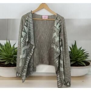 Sweet and Sinful open Front drape cardigan Aztec‎ geometric print Women’s Size M